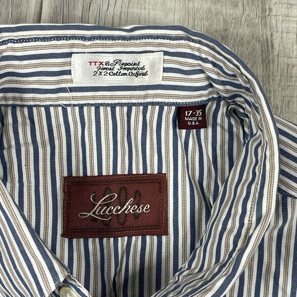 LUCCHESE Classics Men's 17-35 Vintage Stripped Long-Sleeve Button-Down Shirt X - Picture 5 of 10